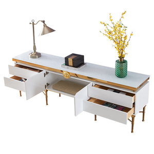 Mueble de <span class=keywords><strong>TV</strong></span> de Lujo Estilo Árabe Saudí, Diseño Único en Acero Inoxidable Dorado con Medusas - Product Image 3