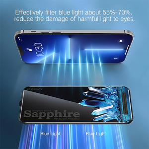 Protector de Pantalla de Vidrio Templado REMAX GL-70 Sapphire Privacy 9H con Protección Anti Luz Azul para <span class=keywords><strong>iPhone</strong></span> Serie 16, 17 y 18 - Product Image 5