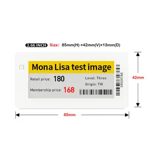 Bohang 2.66 Inch Digitale Prijskaartjes Wifi Nfc Esl E-Ink Papier Elektronisch Prijskaartje Elektronisch Planklabel Voor Supermarkt