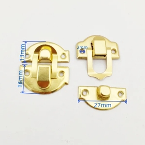 Accessoires matériels à la mode Offre Spéciale boîte à bijoux caisse en bois <span class=keywords><strong>or</strong></span> chromé <span class=keywords><strong>boucle</strong></span> <span class=keywords><strong>d</strong></span>écorative moraillon fermoir loquet serrure - Product Image 5