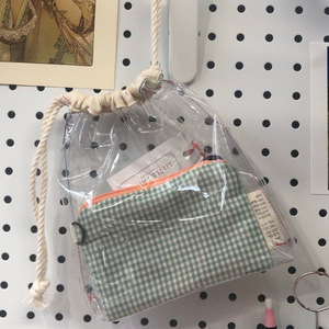 New Japanese and Korean style PVC <b>makeup</b> bag, trendy portable cosmetic <b>case</b> with drawstring closure, travel toiletry bag, - Product Image 5