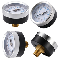 Back Connection Pressure Gauge Brass Thread Glass Window for Air Compressor Water Pump Water Pipeline Pressure Measurement
