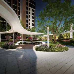 <span class=keywords><strong>Plan</strong></span> d'étage de rendu <span class=keywords><strong>3D</strong></span> moderne libre de paysage de Nexus pour la planification de cour de loisirs extérieurs de communauté de protection de l'environnement - Product Image 4