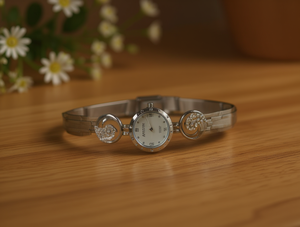 Montre pour femme en acier inoxydable, diamant, quartz analogique, cadran rond, 30 mm, fermoir papillon, style élégant - Product Image 2