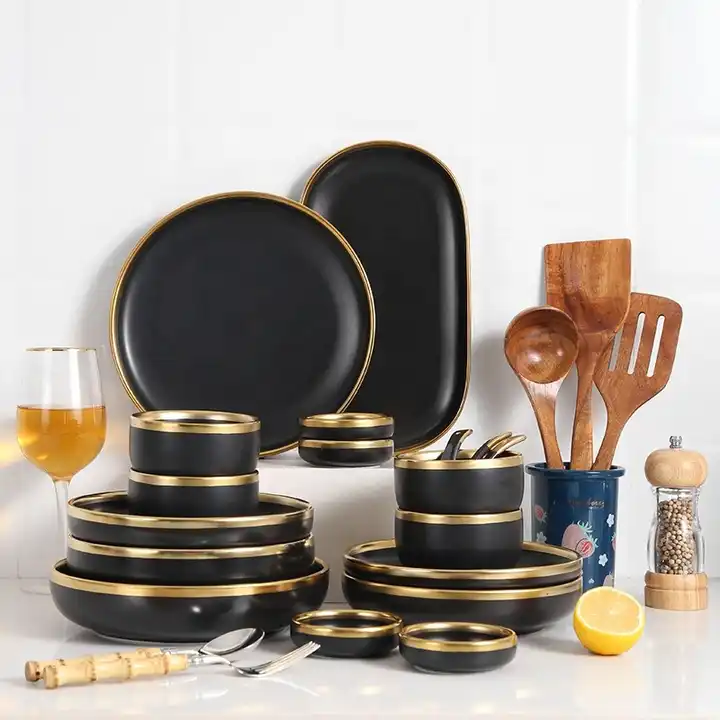Black and Gold Kitchen Utensils Set