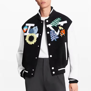 เสื้อเบสบอลแบบ Varsity สำหรับผู้ชาย ตัดเย็บตามขนาดที่ต้องการ พร้อมโลโก้  ผ้าแคนวาสคอตตอน 100%  ทรงปกติ ระบายอากาศได้ดี เหมาะสำหรับฤดูหนาว สไตล์ High Street - Product Image 4