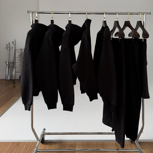 <span class=keywords><strong>Felpa</strong></span> con Cappuccio Crop da Uomo in Cotone 380-500 GSM, Lusso, Tinta Unita, Personalizzabile, <span class=keywords><strong>Oversize</strong></span>, Streetwear, Pesante - Product Image 3