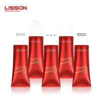 Cosmétique ovale personnalisé pour soins du visage, du corps, crème, lotion massage, tube plat souple à presser, emballage en métal, applicateur