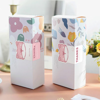 Autocollants de remerciement rectangulaires roses découpés à l'emporte-pièce avec motifs d'animaux de dessin animé mignons, étiquettes adhésives pour boîtes cadeaux