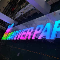 Letrero Luminoso 3D RGB de Acrílico Líquido Personalizado a Prueba de Agua para Boutique de Moda, Letrero para Fachada de Tienda