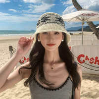 Sombrero de Pescador Tejido de Verano, Protección UV, Versátil para Vacaciones en la Playa