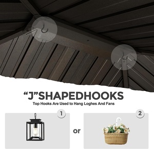 ABCCANOPY Gazebo de jardin 6x8 avec toit rigide pour barbecue, gazebo permanent avec toit en acier galvanisé, pergola en aluminium - Product Image 6