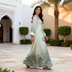 Vestido Largo Elegante de Gasa Premium Estilo Abaya para Mujeres Musulmanas, Bodas, Fiestas Nocturnas, Personalizado OEM ODM - Product Image 4