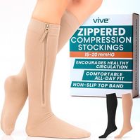 Chaussettes de compression à fermeture éclair avec logo personnalisé, 15-21 mmhg, chaussettes de compression mi-mollet, chaussettes de sport à fermeture éclair pour femmes