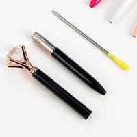 Stylo en plastique cristal personnalisé Unionpromo avec logo, pointe de 1,0 mm, encre bleue/noire, nouveauté, faible MOQ pour usage bureautique et scolaire, vente en gros