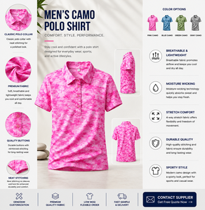 Camisetas Polo de Golf con Logotipo Personalizado, Impresión Completa, Elásticas, de Secado Rápido, Poliéster y Spandex, Camiseta Polo para Pickleball - Product Image 3