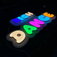 Lettres décoratives murales personnalisées 3D cristal gelée acrylique néon LED pour la maison, le bureau, les entreprises, les magasins, les centres commerciaux, les parcs et les voitures.
