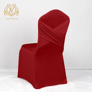 Housse de chaise de banquet blanche unie en polyuréthane et spandex extensible tout compris pour mariage et hôtel - Product Image 2