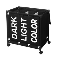 Panier à Offre Spéciale panier à linge imperméable pliable pour la maison Panier de rangement en tissu Oxford à 3 grilles avec roues Chariot à linge roulant
