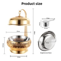 304 Edelstahl Buffet-Wärmer Gold 8L Isolierter Wärmebehälter für Hotel Restaurant Selbstbedienung Speisenwärmer Alkohol-Chafing-Dish