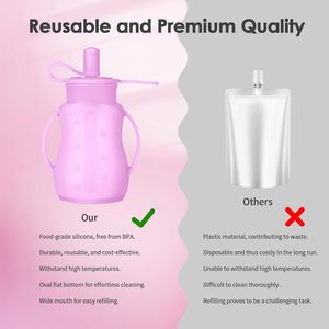 Bolsas de Almacenamiento de Leche Materna de Silicona Reutilizables, Plegables, Libres de BPA, con Logotipo Personalizado, Aptas para Alimentos, con Asa, Ecológicas y Fáciles de Limpiar - Product Image 4
