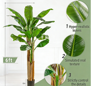 Plantes vertes artificielles - Grand <span class=keywords><strong>bananier</strong></span> <span class=keywords><strong>en</strong></span> <span class=keywords><strong>pot</strong></span> sur pied pour la décoration intérieure et extérieure, plante artificielle - <span class=keywords><strong>Bananier</strong></span> - Product Image 3