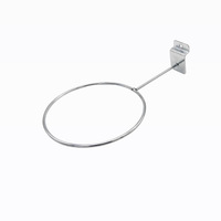 Großhandel Wandmontierter Mesh-Hakenhalter aus Metall, Chrom, Kreuz, Oval, für Fußball oder Basketball, Display-Ständer, Slatwall-Haken