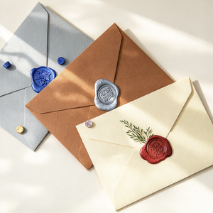 Enveloppe de luxe personnalisée avec sceau de cire vintage européen, <span class=keywords><strong>papier</strong></span> <span class=keywords><strong>élégant</strong></span> pour lettres d'amour manuscrites et messages de vœux pour occasions spéciales - Product Image 3