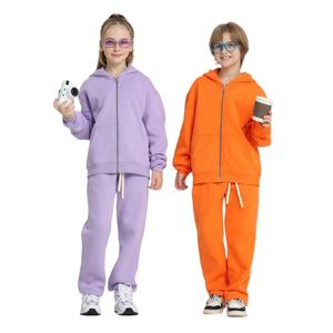 Conjunto de Dos Piezas para Niños, Sudadera con Capucha y Cierre de Cremallera de 350g, Pantalones Rectos, para Primavera, Otoño e Invierno - Product Image 5