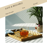 Verre à thé personnalisé en borosilicate soufflé à la main, résistant à la chaleur, transparent, réutilisable, écologique, 170 ml, pour fêtes, avec logo personnalisé