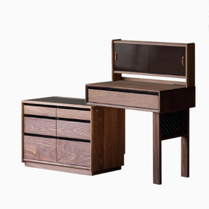 마스터 침실을위한 솔리드 우드 드레서 스탠드 원피스 버킷 디자인 침실 책상 메이크업 화장대 - Product Image 3