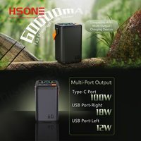 Batterie Li-Polymère Intelligente 100W Ultra Fine, Power Bank 3 USB Type-C, Affichage Numérique Extérieur, Haute Capacité 60000mAh, Charge Rapide