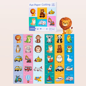 Jeu d'apprentissage Montessori Youlebei en bois pour enfants : Découpe de papier, jeu de cognition, ensemble éducatif précoce pour les 0-8 ans, développement de la coordination œil-main - Product Image 6