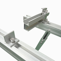 Poteau en alliage d'aluminium réglable de 15 à 30 degrés pour installation de panneaux solaires, structure de sol intégrée, support OEM, vente en gros en ligne