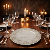 Assiettes de table et sous-assiettes en plastique personnalisées pour mariage, blanches, 13 pouces, pour fêtes