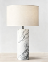Lampe de table moderne en marbre avec source de lumière LED, design simple, écologique et caractéristiques flexibles