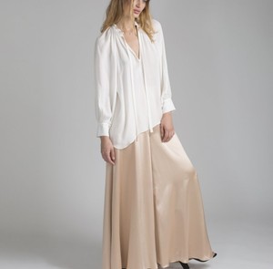 Femmes À Manches Longues <span class=keywords><strong>Blouse</strong></span> Blanche Georgette En Soie - Product Image 1