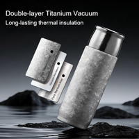 Bouteille d'eau en titane pur de 450 ml avec infuseur à thé, couvercle magnétique bactériostatique, double paroi isotherme, coffret cadeau