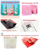 Sachet personnalisé en papier kraft durable, Doypack debout, emballage alimentaire écologique, fermeture éclair biodégradable, sac compostable