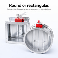 Clapet coupe-flamme à réinitialisation automatique avec fusible, pour protection incendie des conduits CVC, rond ou rectangulaire, pour ventilation