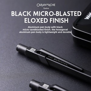 CARAN D'ACHE pour Black Warrior Édition Limitée 849 – Stylo à bille à encre huileuse et porte-mine – Coffret cadeau étudiant – Métal de haute qualité - Product Image 5