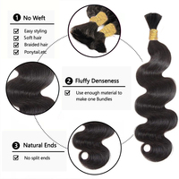 Cheveux humains brésiliens Remy en gros, bouclés afro crépus, en vrac, pour tresses, dreadlocks, tresses au crochet, extensions de cheveux humains de 8 pouces