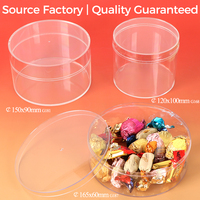 Boîte à gâteau ronde en acrylique WEISHENG pour bonbons en vrac avec couvercle, contenants en plastique transparents pour l'emballage de chocolat, bonbons, tiramisu, aliments