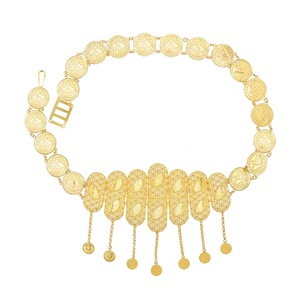 Nouvelle arrivée, chaîne de taille européenne, sexy, creuse, avec pendentif en forme de pièce de monnaie, en alliage de zinc doré, chaîne de corps ethnique personnalisée, <span class=keywords><strong>ceinture</strong></span> - Product Image 3