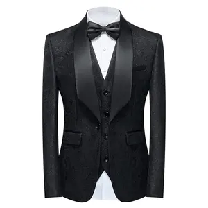 Luxury and Fashion Customized Men Wedding Suit Black Tuxedo Suits