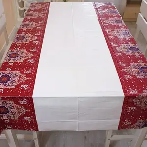 一次性斋月桌布塑料开斋节桌布伊斯兰月星灯笼星空桌布