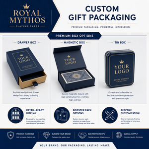 Cartes à jouer de luxe Mythos Gold Edition, finition lin doré, coins arrondis |   Art de personnage mythologique haut de gamme | - Product Image 3
