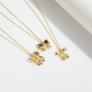 Easywin CC024 Collana con Catena a Maglie e Fiocco in Cristallo Placcato Oro, Stile Romantico Spagnolo, <span class=keywords><strong>Regalo</strong></span> per Mamma e Fidanzate per <span class=keywords><strong>Anniversario</strong></span> - Product Image 4