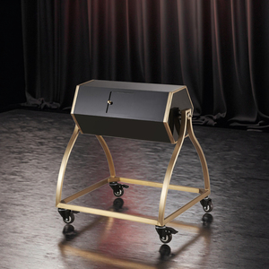 Tambour de tombola mobile avec 4 roues-Tirage au sort de la boîte de loterie à cadre doré pour les événements de fête - Product Image 3