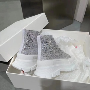 Luxury <b>Crystal</b> High <b>Top</b> Platform Sneakers Designer Chunky Sole Casual Shoes for Women - Product Image 2